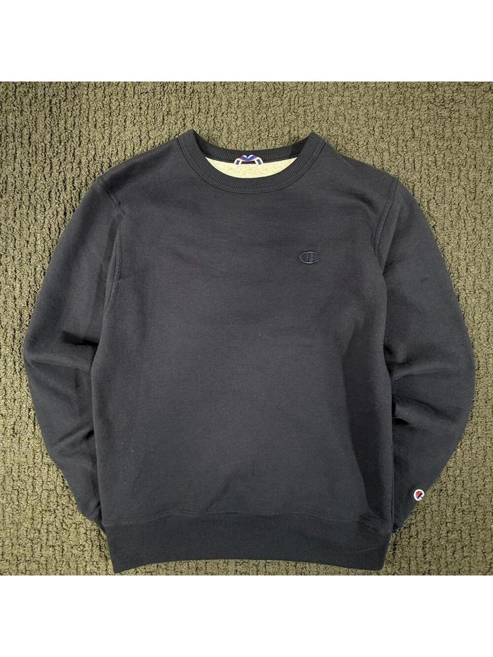 CHAMPION Vintage Navy Crew Neck Pullover Sweater S